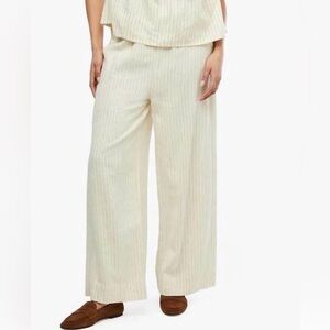 WeWoreWhat Tie Waist  Cream Wide Leg linen blend  Pants size xs